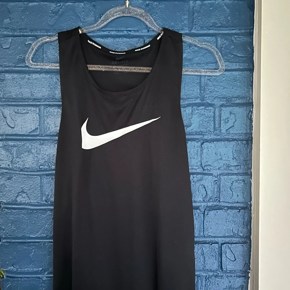 Nike Black Sleeveless Top with White‎ Swoosh